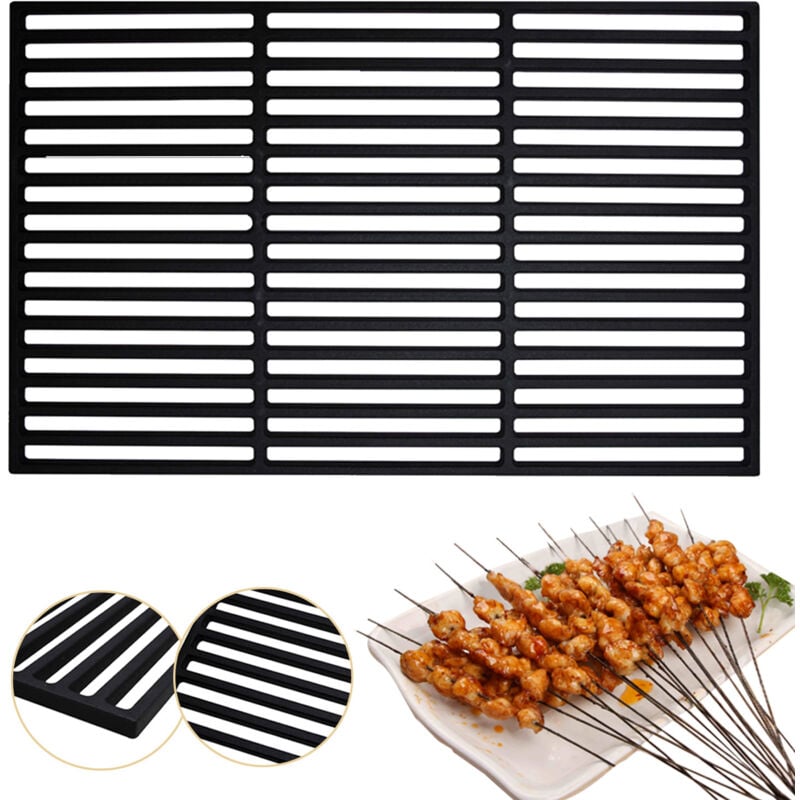 Swanew - Grille de barbecue carrée en fonte émaillée 42x28cm Pour barbecue à gaz grille de cuisson