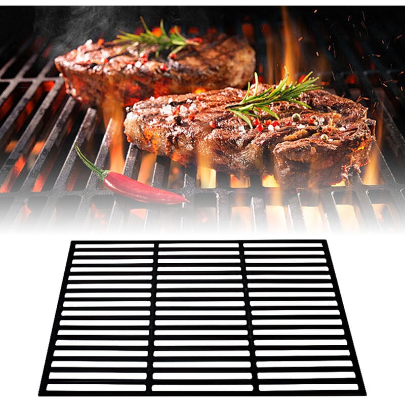 Swanew - Grille de cuisson en fonte émaillée Grille bbq Carrée Terrasse Jardin 42x28cm