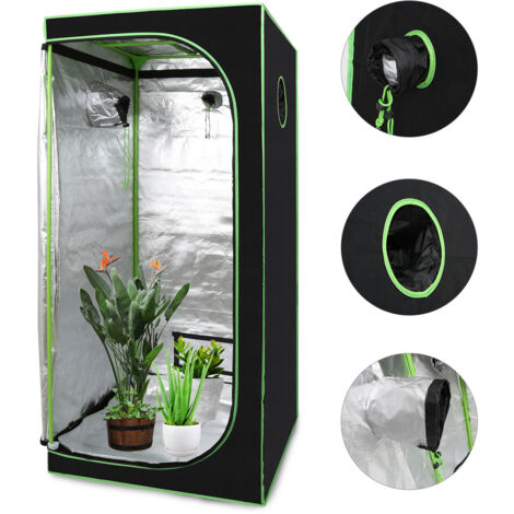 SWANEW Grow Room 80x80x180cm - Tenda idroponica con finestra di osservazione - Nero