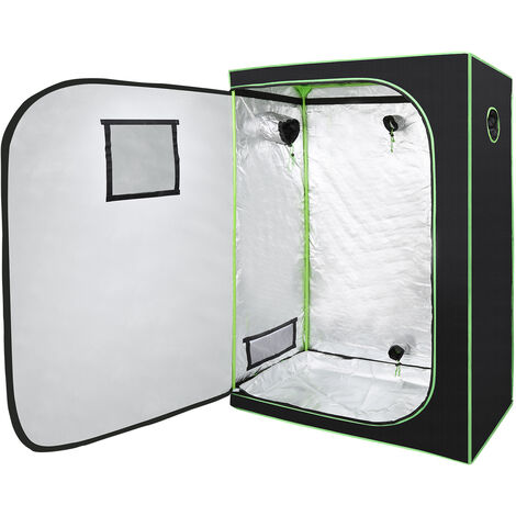 SWANEW Growzelt Growbox Gewächshaus Indoor Pflanzenzelt 100100200cm - Schwarz