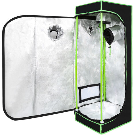 SWANEW Growzelt Growbox Gewächshaus Indoor Pflanzenzelt 4040120CM - Schwarz