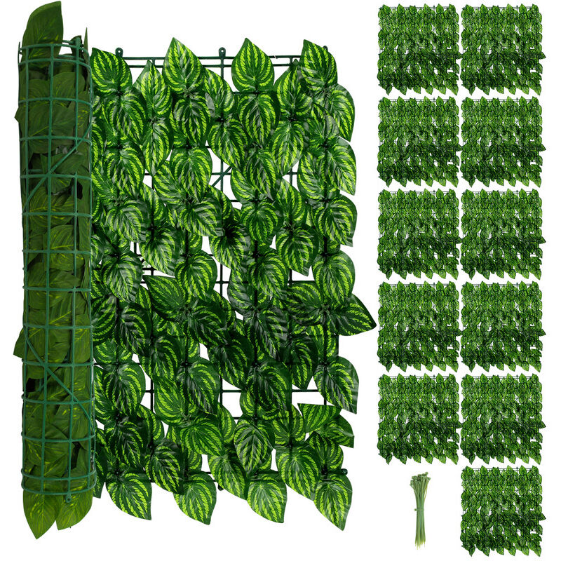 Swanew - Haie artificiel brise-vue décoration 300cm x 100cm feuillage réaliste anti-UV,Clôture pare-vue Feuillage Habillage de mur Brise-vue Bâche