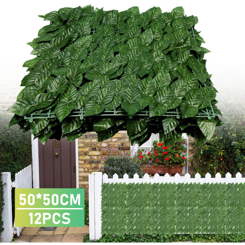 Haie Artificielle en Feuille, Brise-Vue Artificielles Décoration Murale et Écran d'Intimité pour Intérieur Extérieur(100x300cm, Vanille) - Swanew