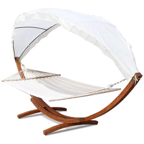 SWANEW Hamac Hamacs résistants aux intempéries, hamac d'extérieur avec cadre, cadre de hamac XXL 2 personnes, chaise longue de jardin