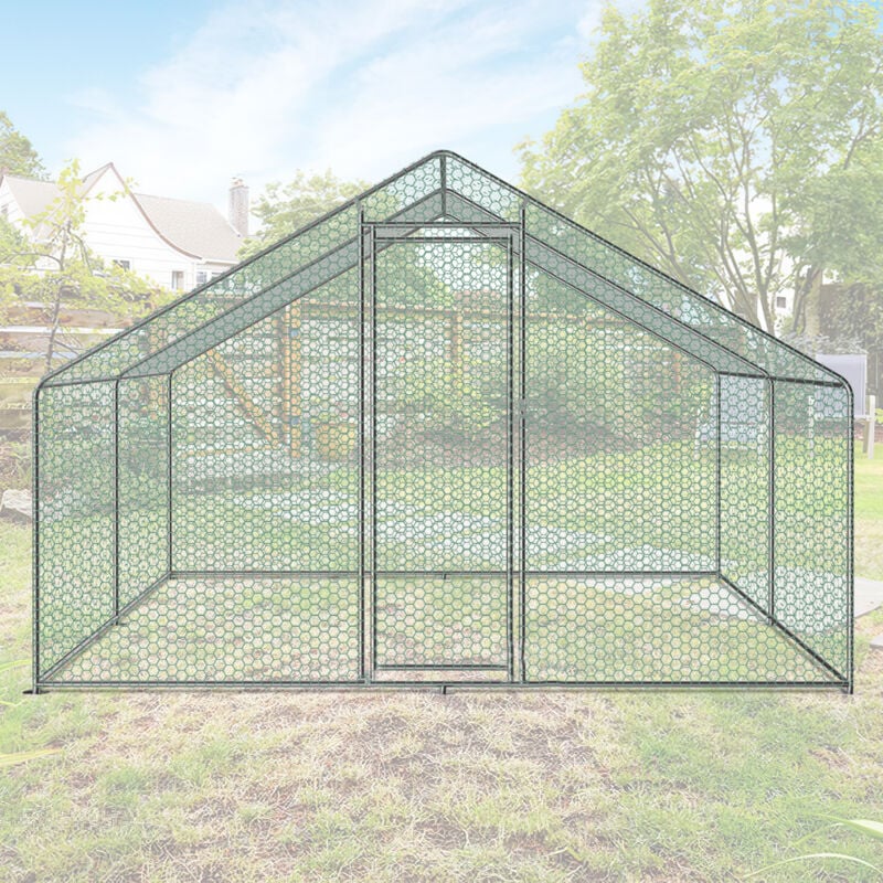 Swanew - Enclos poulailler parc grillagé acier galvanisé Cage parc enclos pour animaux 3x3 m
