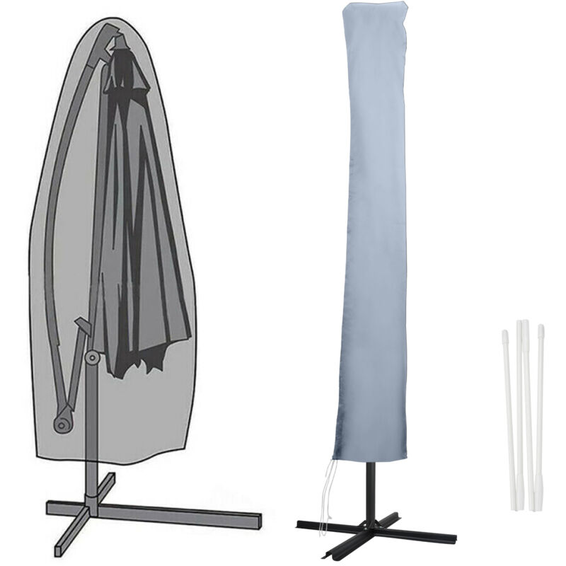 Housse de Protection - Imperméable Anti-UV - pour Parasol 1-3M - 190cm - Gris - Swanew