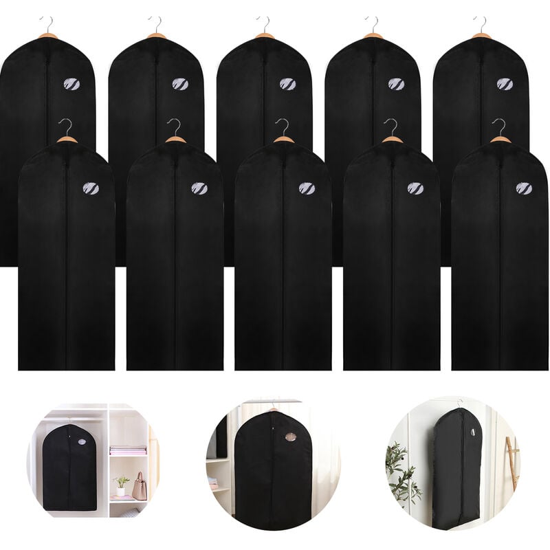 Swanew - Housses de Vêtements, Housses de Protection, housse à vêtements,pour Chemise Costumes/Manteaux-10 pcs 150X60CM Pas de sac à chaussures