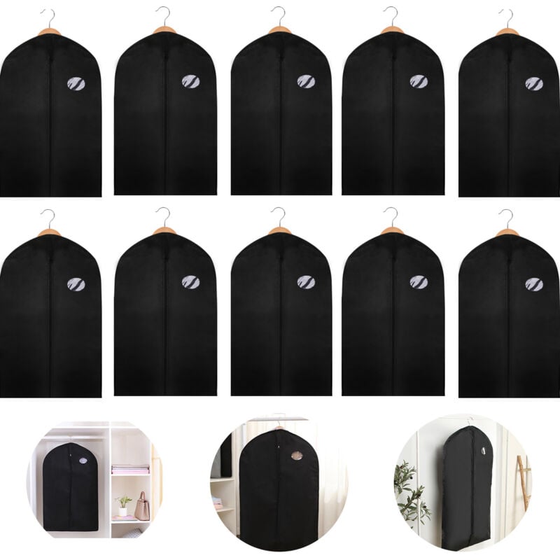 Housses de Vêtements, Housses de Protection, housse à vêtements,pour Chemise Costumes/Manteaux, Anti Poussière Etanche Mite Humidité -10 pcs 100X60CM