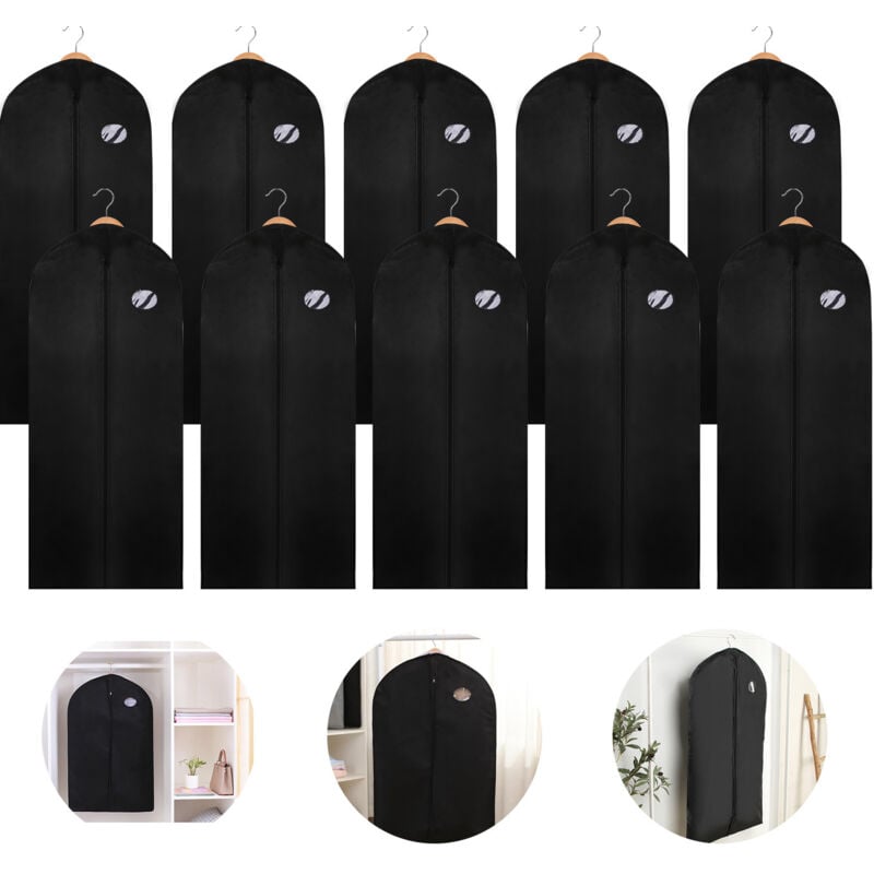 Housses de Vêtements, Housses de Protection, housse à vêtements,pour Chemise Costumes/Manteaux, Anti Poussière Etanche Mite Humidité -10 pcs 150X60CM