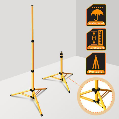 HENGDA Jaune Trépied pour projecteur LED, Projecteur de chantier à LED trépied ajustable