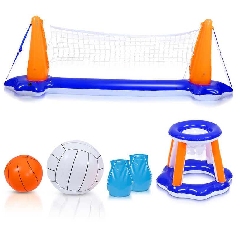 Swanew - Jouets de piscine ensemble de volley-ball de piscine jeu de piscine basket-ball piscine gonflable - bleu