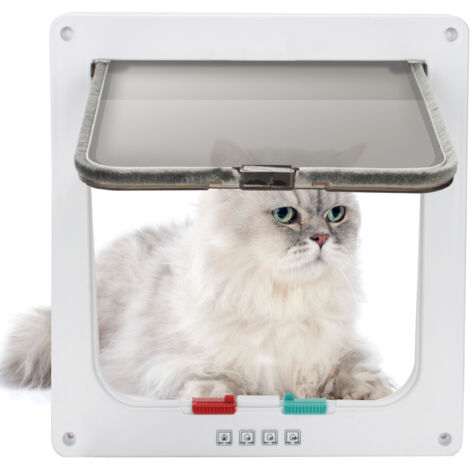 SWANEW Katzenklappe katzent porta gatto lembi di input sistema di controllo canino porta gatto porta 4-wegs addominali