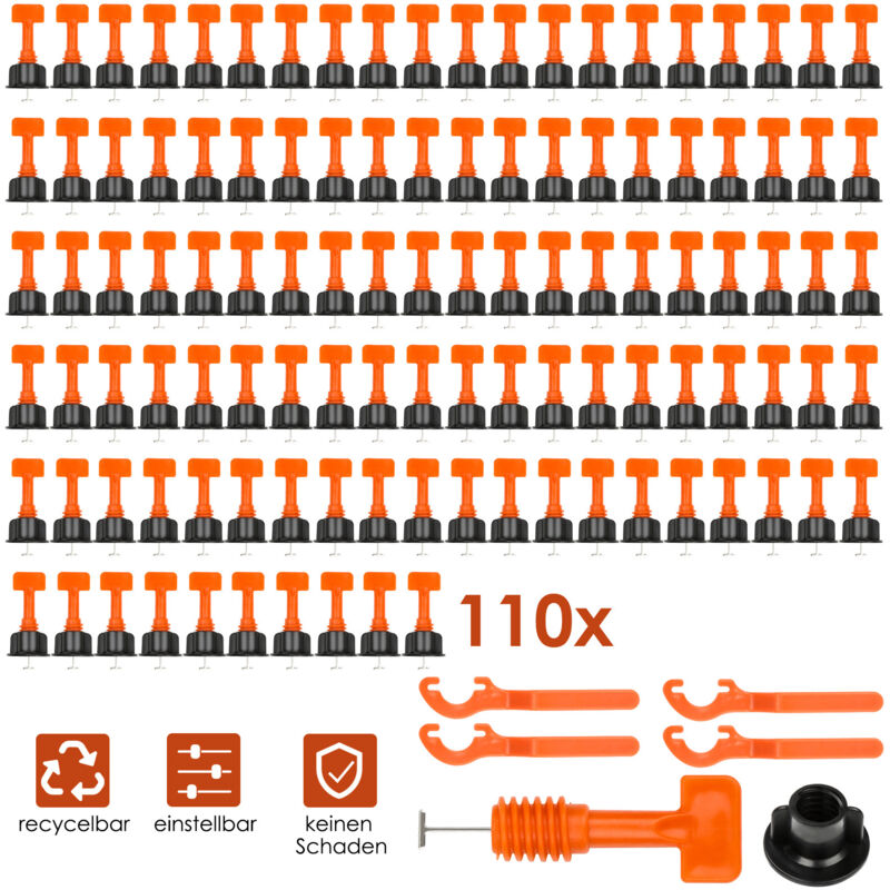 SWANEW Kit de nivellement 220x pour niveler les sols carrelés, avec 4 clés.