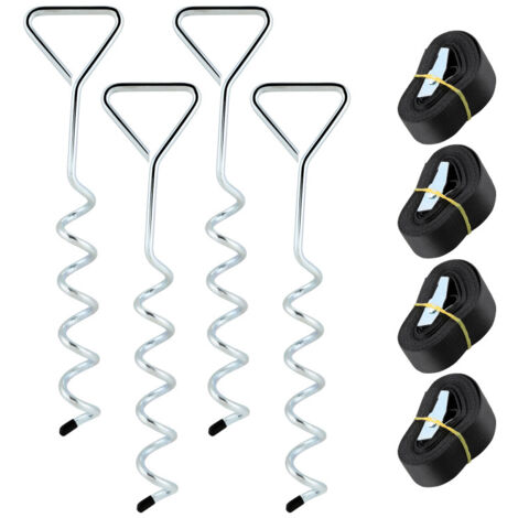 SWANEW Kit di ancoraggi a spirale con cinghie Ancoraggi per trampolino in acciaio inox