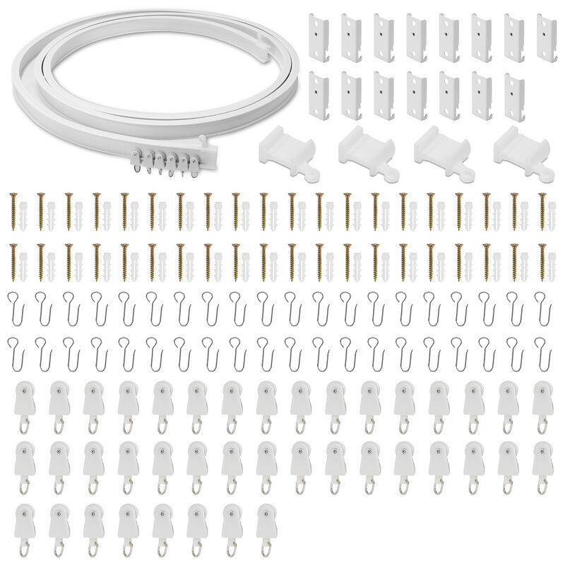 Image of Kit di binari per tende da soffitto pieghevoli 5M, per la casa, la camera da letto, la finestra, il bagno e l'ufficio, binario per tende flessibile