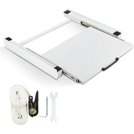 SWANEW Kit sovrapposizione Capacità di carico fino a 150 kg telaio di connessione per lavatrice Bianco 60x54 cm