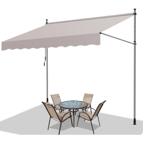 SWANEW La tenda del balcone è stirata manualmente. La maniglia della tenda del balcone è beige anti-ultravioletto 3.5m