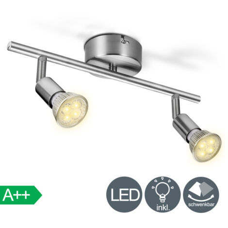 SWANEW Lampada a soffitto a LED 2x rotabile girevole a 2 fiame tra cui lampade da 4W GU10 320 Spotlight a soffitto lume White caldo bianco