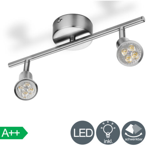 SWANEW Lampada a soffitto a LED a 2 fiamme rotabile girevole tra cui lampade da 4W GU10 320 Lumen Sofiling Spotlight White Warm White