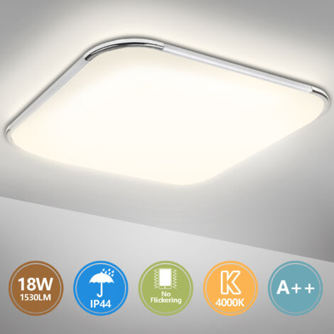 SWANEW Lampada a soffitto a soffitto a LED da 18 W Luci da soffitto Bianco neutro 4000K LAMPAGNA LAMPAGNO BASSAGGIO LAMPAGNO SOLAMENTO LAMPAGNA LAMPAGGIO DI BAMBINI IP44 IMPERATURA [CLASSIONE ENERGIA