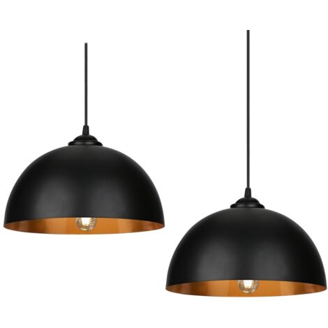 SWANEW Lampada a sospensione paralume E27 lampada a sospensione lampada da soffitto plafoniera in metallo 2er