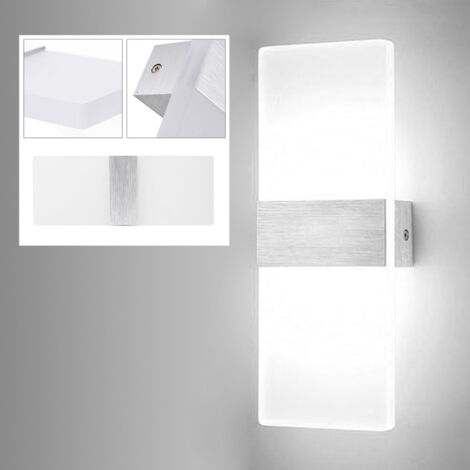 SWANEW Lampada da parete a LED Camera da letto Corridoio Applique da parete Inne Wall Spotlight Bianco 12W