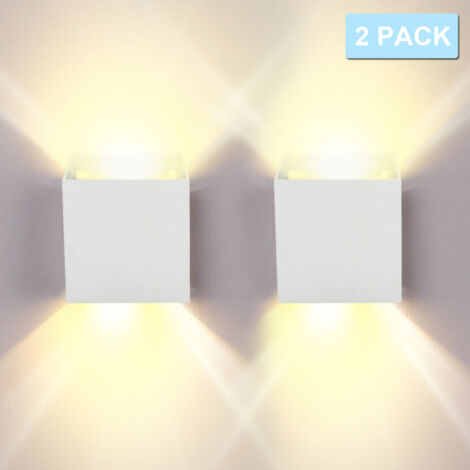 SWANEW Lampada da Parete a LED Impermeabile IP65 Lampada da Parete per Esterni Orientabile Design Up Down IP65 12W Bianco Bianco caldo 2 pezzi