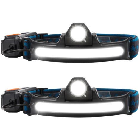 SWANEW Lampada Frontale Ricaricabile a LED Impermeabile. Rilevatore di Movimento. 5 modalità Impermeabile. Corsa. 1000 Lumen (2-St)