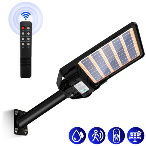 SWANEW Lampione stradale a LED a luce solare 100W Sensore di movimento per lampada solare temporizzata con telecomando per esterni