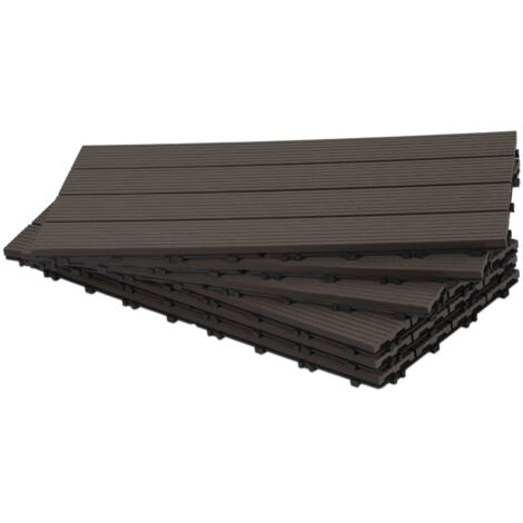 SWANEW Lastra per terrazza Piastrelle in legno per giardino, Piastrelle per terrazza 30x60 cm, Impermeabile, Sistema Café Click 24 pezzi
