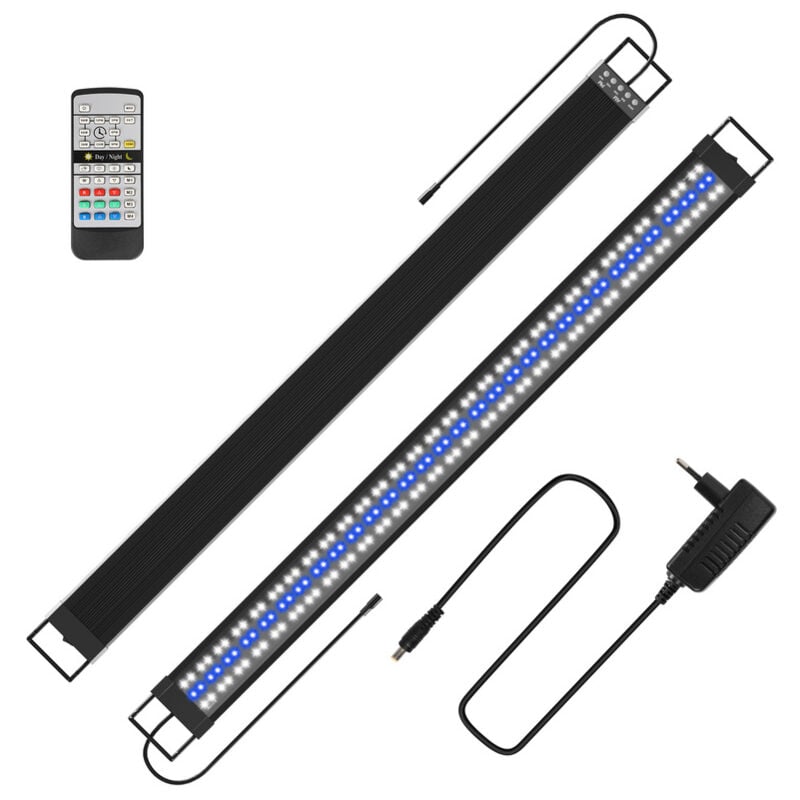 Led Aquarium Dimmable avec Télécommande Éclairage pour Plante Poisson,117.5cm,120-150CM Extensible Lampe - Swanew
