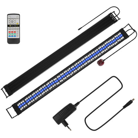 SWANEW LED Aquarium Dimmable avec Télécommande Éclairage pour Plante Poisson,86.5cm,90-120CM Extensible Lampe