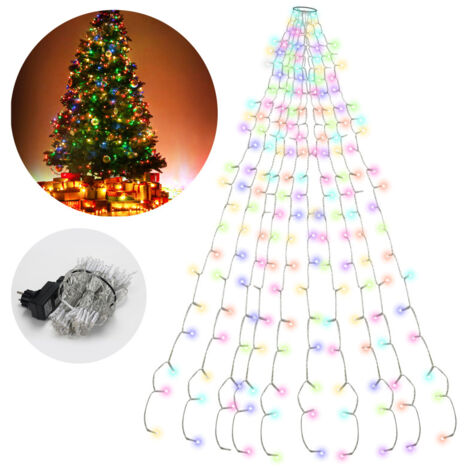 SWANEW LED luci dell'albero di Natale 280 LED 2.8m all'aperto con anello Illuminazione albero di Natale RGB