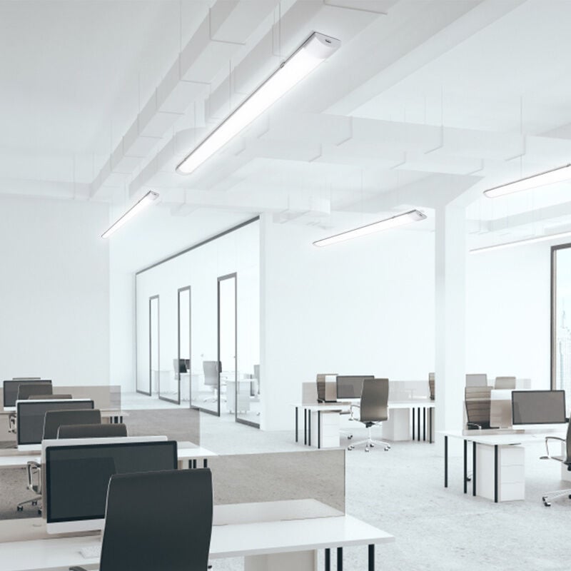 Led Luminaire pour locaux humides Blanc neutre Atelier Plafonnier Garage 150cm 48W - Swanew