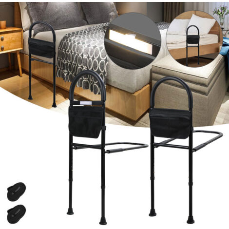 SWANEW Letto Rising Aid Bed Rail Fall Out Guard con borsa di stoccaggio rimovibile Altezza regolabile (80-104CM) con LED