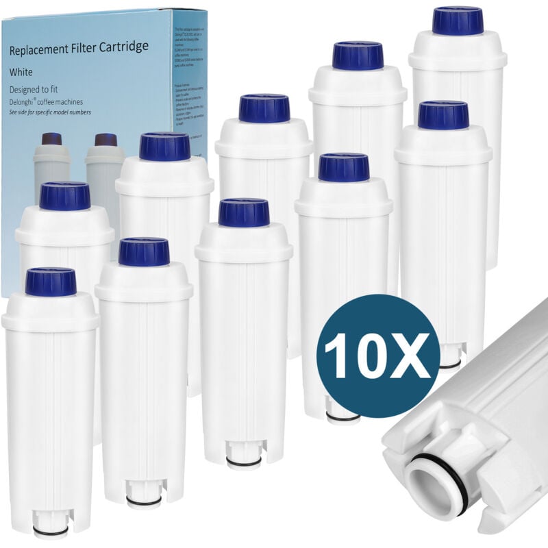 Swanew - Lot de 10 Filtre eau pour Delonghi DLSC002, Filtre à eau Cartouche à Charbon Actif Compatible avec Machines à café ecam, esam, etam