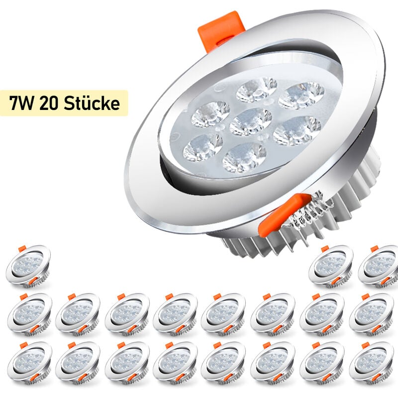 Swanew - Spot encastrable à led, Spot led encastrable, Spots à encastrer 3W-7W, Encastrable 3w Blanc chaud Non dimmable Lot de 20 Spots led