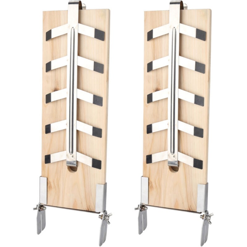 Swanew - Lot de 2 grille de planche en bois planches à saumon à flamber en acier inoxydable avec support stable en acier