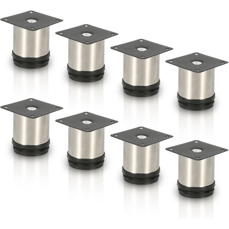 Swanew - Lot de 4 Pieds de meubles Pieds Réglables Inox 100 mm De Hauteur