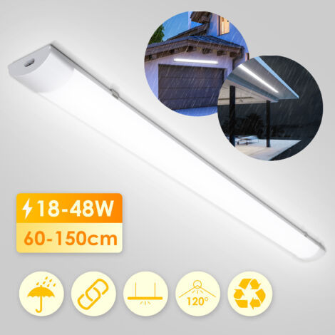 SWANEW luce LED 150CM 48W 3600LM Strip Light bianco neutro 4000k IP65 resistente alle intemperie 6000K Illuminazione a soffitto Workshop Illuminazione a soffitto