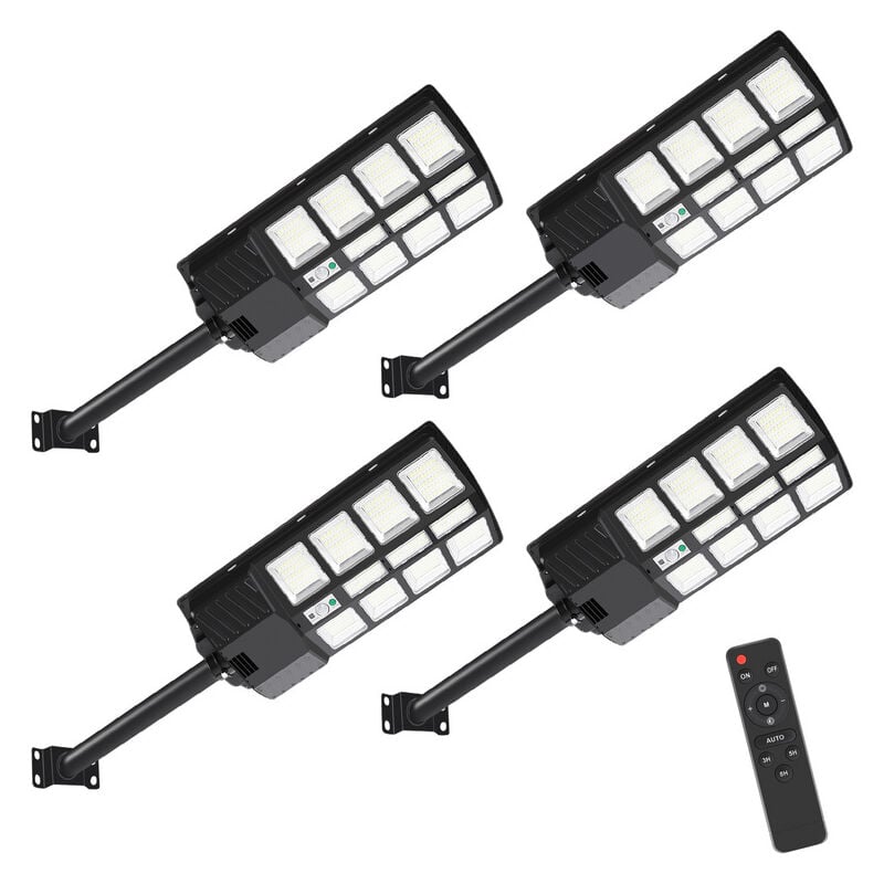 Image of 4 pcs luci solari da 400 w con sensore di movimento e modalità remota, luci solari da esterno da 600 lm - Swanew