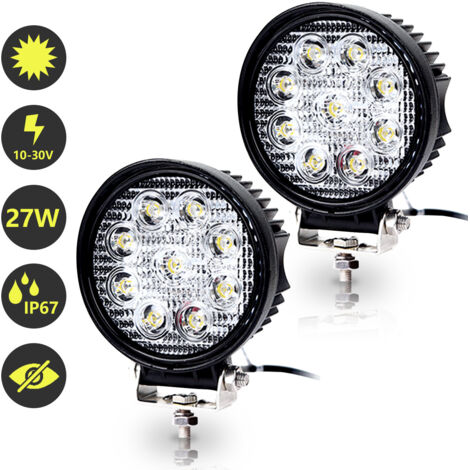 SWANEW Lumo di lavoro a LED 12V. 2x Feeli a LED 27W che cavalcano Feeli Tractor Auto Feeli aggiuntivi. Luce di lavoro a rifugio Off -road per camion IP67 IP67