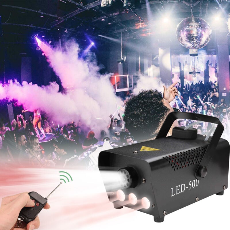 Machine à fumee 500W avec télécommande led rgb portable pour scène soirée mariage fête - Swanew
