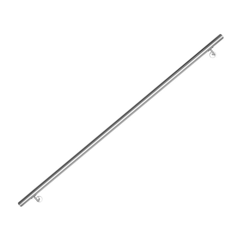 Swanew - Main courante, inox rampe d'escalier rond, intérieur & extérieur ø 42 mm, support mural, argenté 200cm