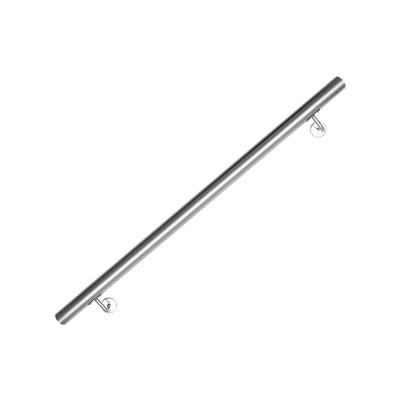 SWANEW Main courante, inox rampe d'escalier rond, intérieur & extérieur Ø 42 mm, support mural, argenté 100cm