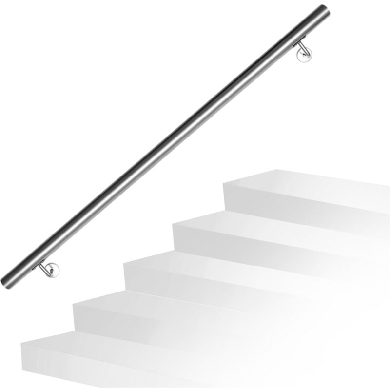 Swanew - Main courante en acier inoxydable V2A Rampe d'escalier Support mural - au choix 120 cm