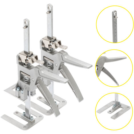 SWANEW Martinetto a mano 2x per cartongesso Braccio salva-lavoro 150kg Capacità regolabile 0cm-14.5cm