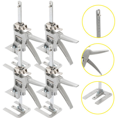 SWANEW Martinetto a mano 4x per cartongesso Braccio salva-lavoro 150kg Capacità regolabile 0cm-14.5cm