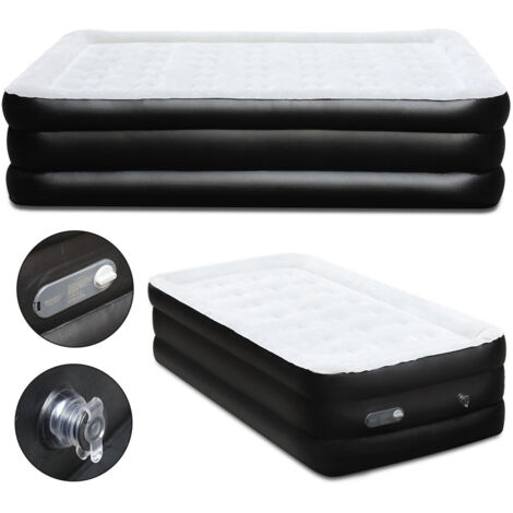 SWANEW Materasso gonfiabile Autogonfiabile Letto singolo Borsa da trasporto inclusa grigio nero per 1 persona 19010046cm