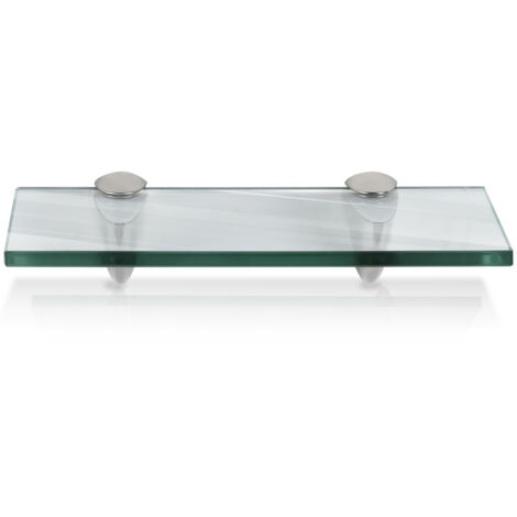 SWANEW Mensola da parete in vetro. mensola in vetro da bagno 30 x 10 cm 8 mm trasparente